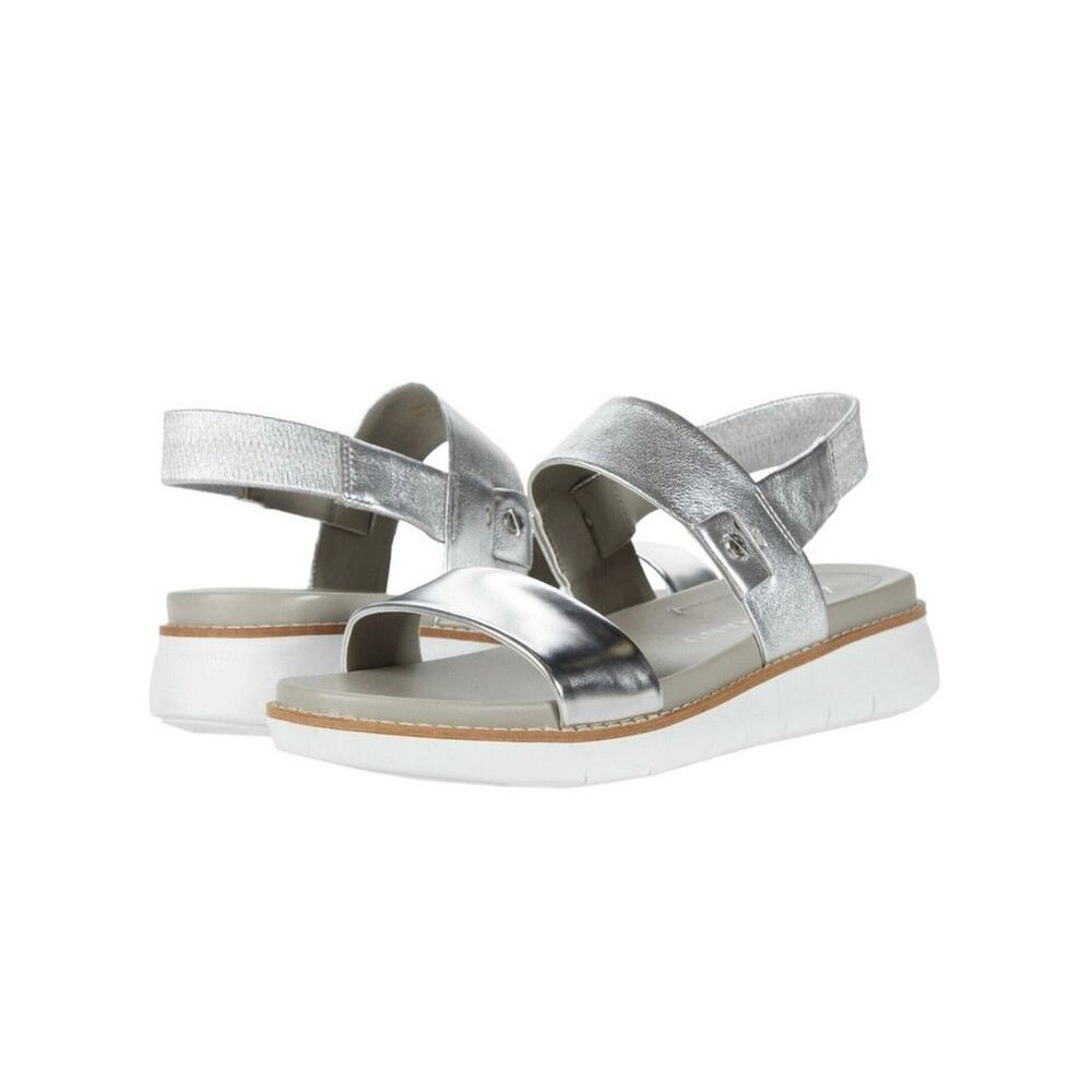 Women’s Metallic Slingback Platform Sandals - Silver